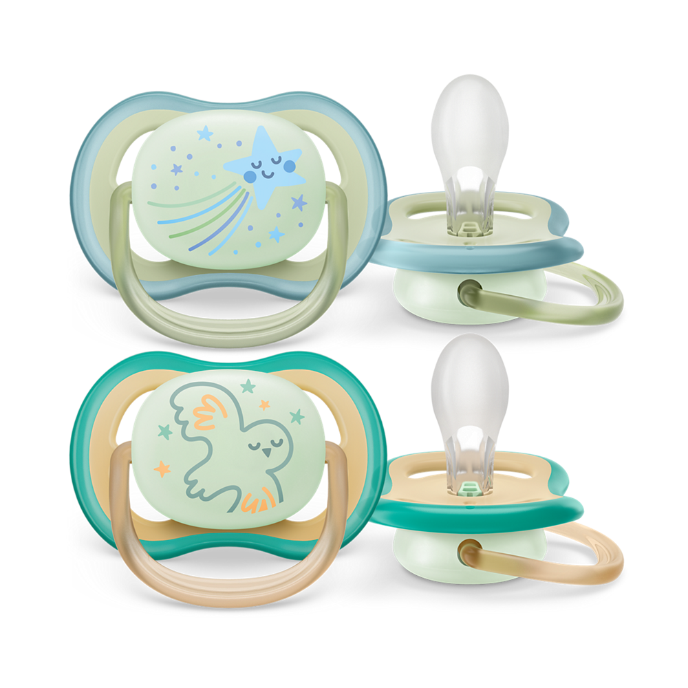 Philips Avent Ultra Air noćna duda varalica 0-6m, dječak, 2kom, SCF376/18