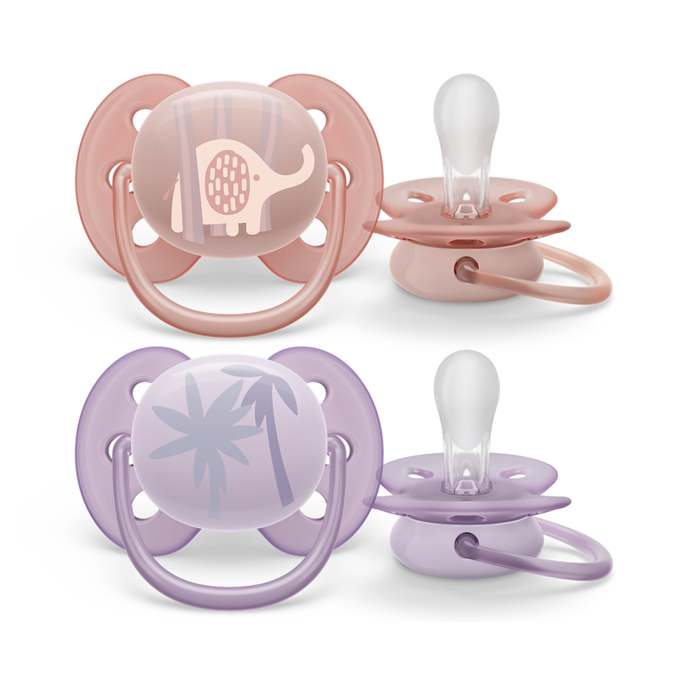 Philips Avent Ultra Soft duda varalica 0-6m, djevojčica, 2kom, SCF091/09