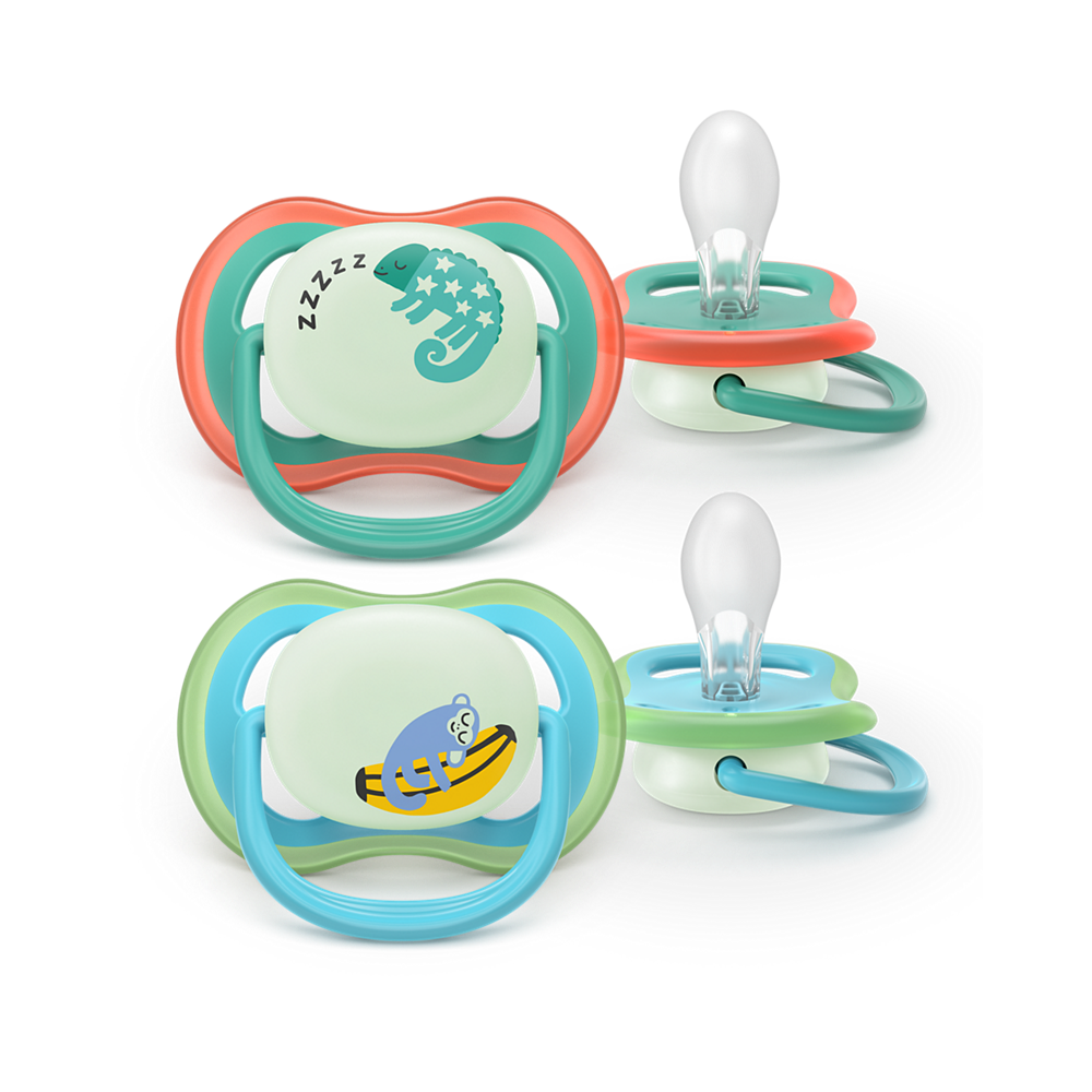 AVENT SCF376/28 TOLAŽILNA DUDA - SILIKON ULTRA AIR NOČNA 6-18M, M, 2/1