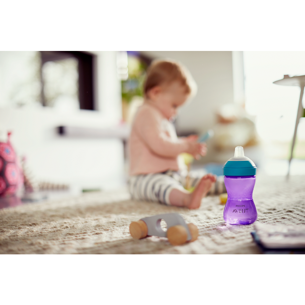 Philips Avent bočica s mekanim usnikom 9m+, 300ml, djevojčica, SCF802/02