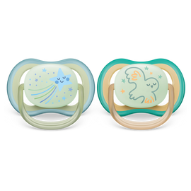 Philips Avent Ultra Air noćna duda varalica 0-6m, dječak, 2kom, SCF376/18