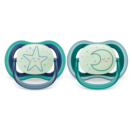 Philips Avent Ultra Air noćna duda varalica 6-18m, dječak, 2kom, SCF376/13