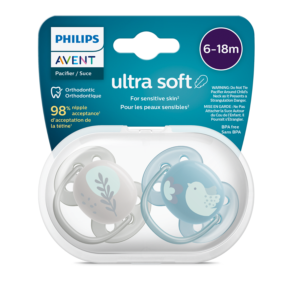 Philips Avent Ultra Soft duda varalica 6-18m, dječak, 2kom, SCF091/15