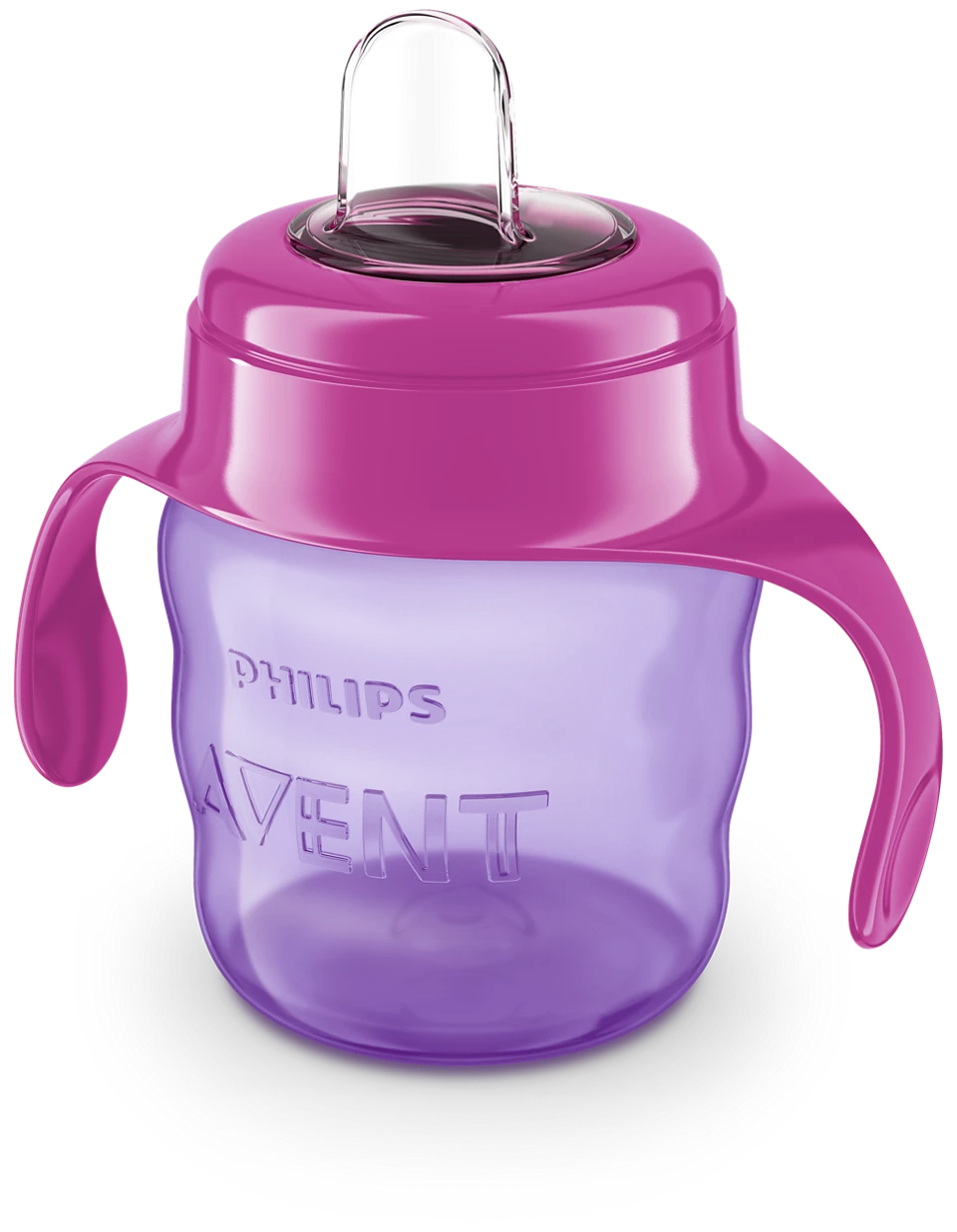 Philips Avent bočica s ručkama s mekanim usnikom 6m+, 200ml, djevojčica, SCF551/03