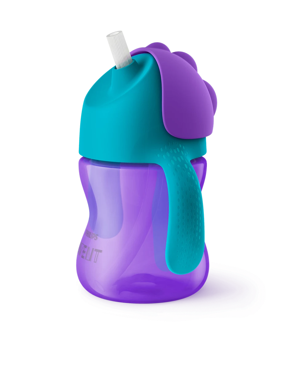Philips Avent bočica na slamku 9m+, 200ml, djevojčica, SCF796/02