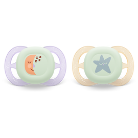 Philips Avent Ultra Start noćna duda varalica, 0-2m, djevojčica, 2kom, SCF075/07