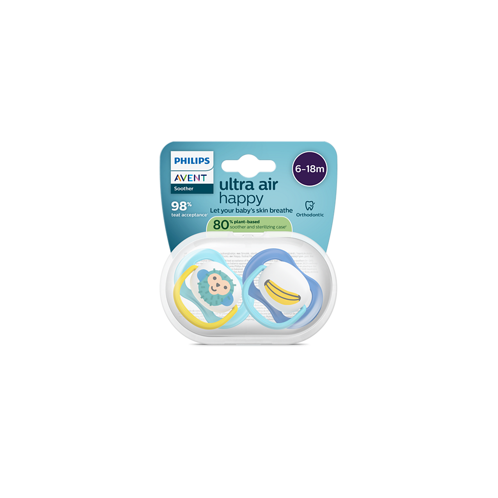 AVENT SCF080/26 TOLAŽILNA DUDA - SILIKON ULTRA AIR COLLECTION 6-18M, M, 2/1