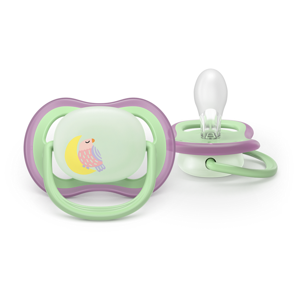AVENT SCF376/29 TOLAŽILNA DUDA - SILIKON ULTRA AIR NOČNA 6-18M, Ž, 2/1