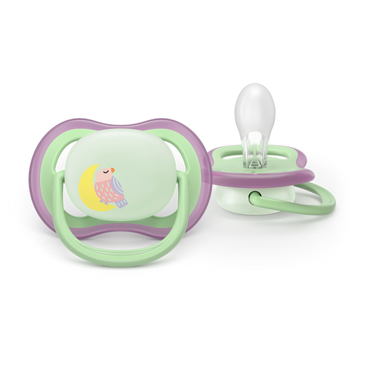 AVENT SCF376/29 TOLAŽILNA DUDA - SILIKON ULTRA AIR NOČNA 6-18M, Ž, 2/1