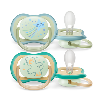 Philips Avent Ultra Air noćna duda varalica 0-6m, dječak, 2kom, SCF376/18