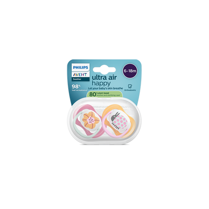 AVENT SCF080/27 TOLAŽILNA DUDA - SILIKON ULTRA AIR COLLECTION 6-18M, Ž, 2/1