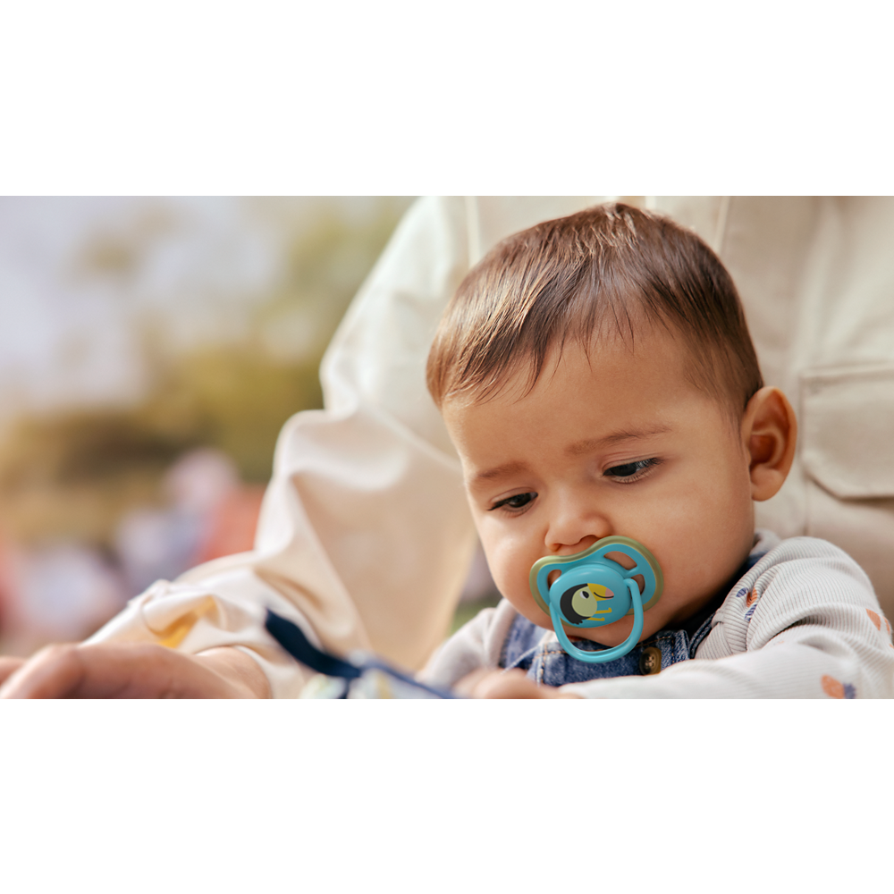 AVENT SCF087/11 TOLAŽILNA DUDA - SILIKON ULTRA AIR MOTIV 6-18M, M, 2/1