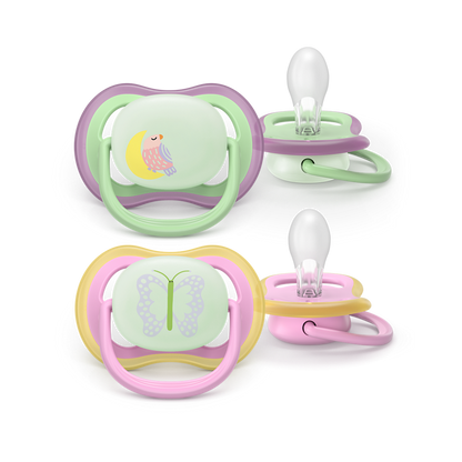 AVENT SCF376/29 TOLAŽILNA DUDA - SILIKON ULTRA AIR NOČNA 6-18M, Ž, 2/1