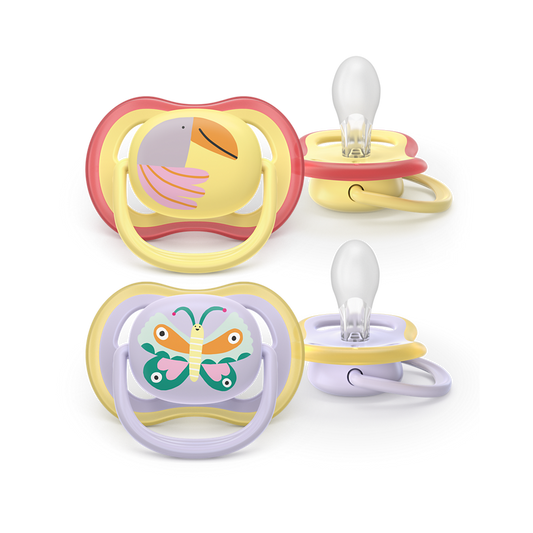 AVENT SCF087/04 TOLAŽILNA DUDA - SILIKON ULTRA AIR MOTIV 0-6M, Ž, 2/1