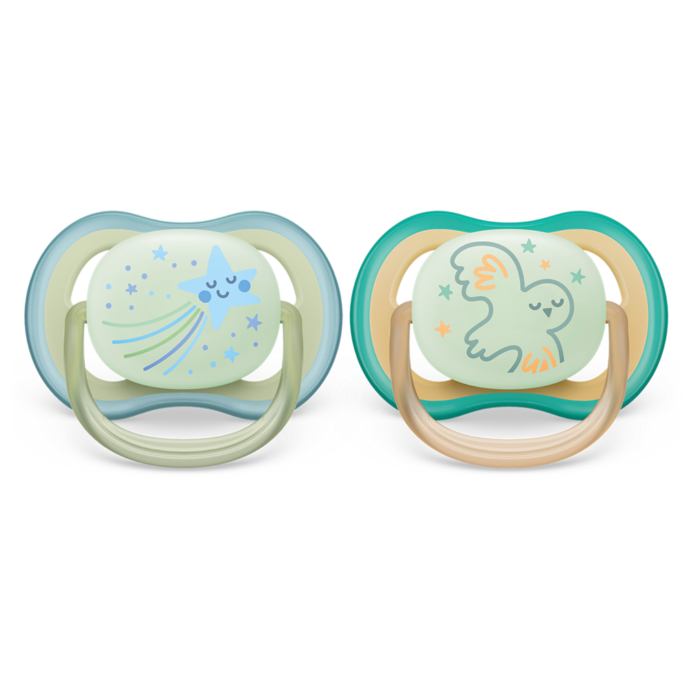 Philips Avent Ultra Air noćna duda varalica 0-6m, dječak, 2kom, SCF376/18