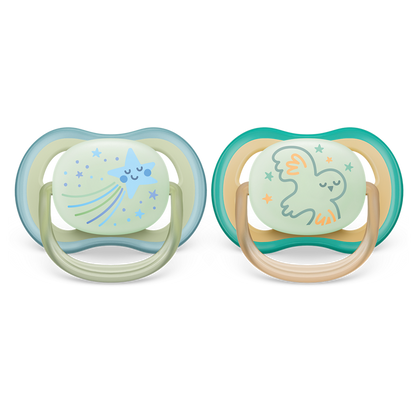 Philips Avent Ultra Air noćna duda varalica 0-6m, dječak, 2kom, SCF376/18