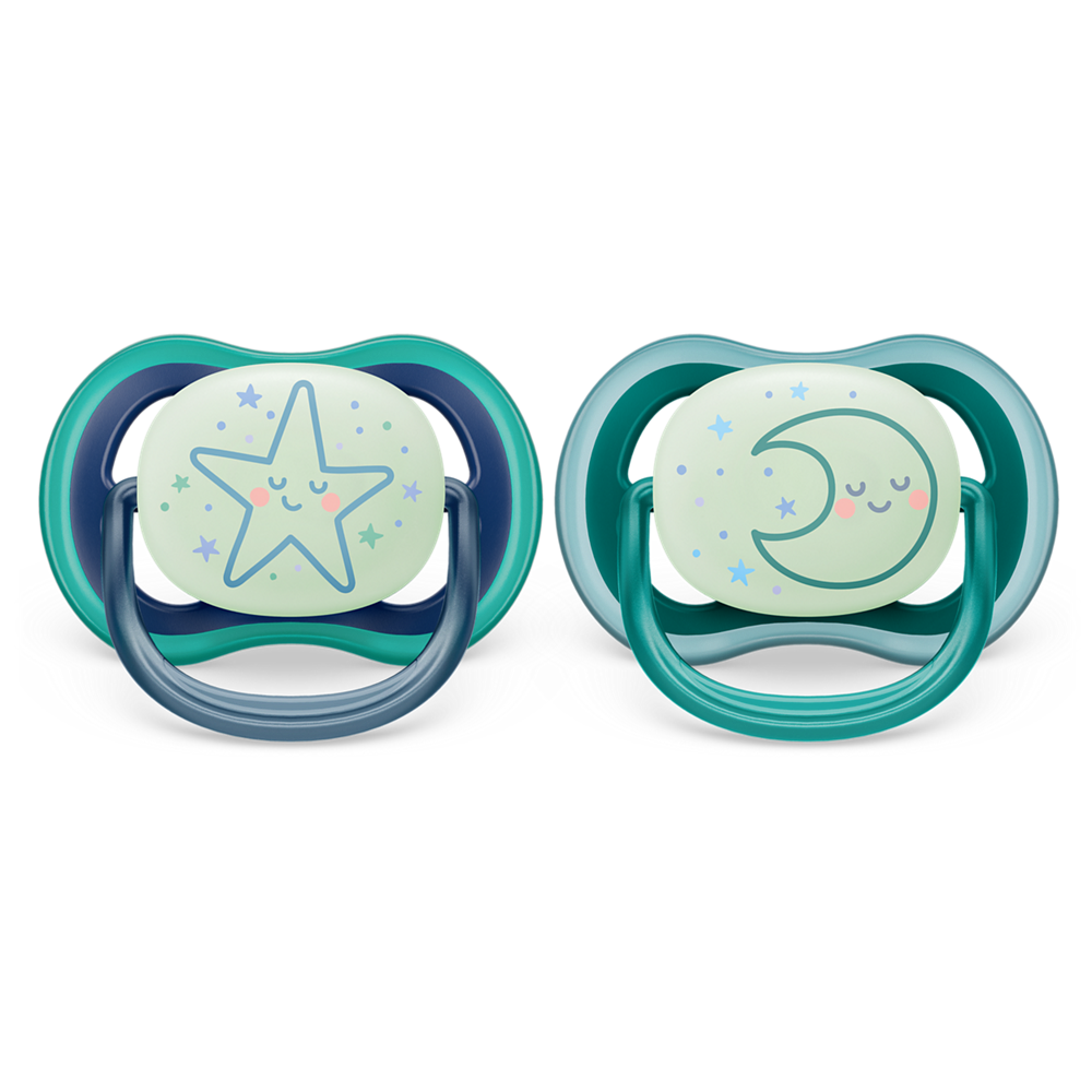 Philips Avent Ultra Air noćna duda varalica 6-18m, dječak, 2kom, SCF376/13