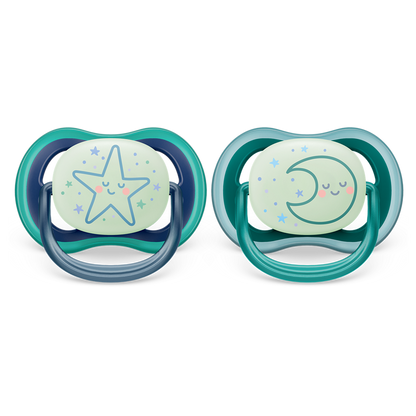 Philips Avent Ultra Air noćna duda varalica 6-18m, dječak, 2kom, SCF376/13