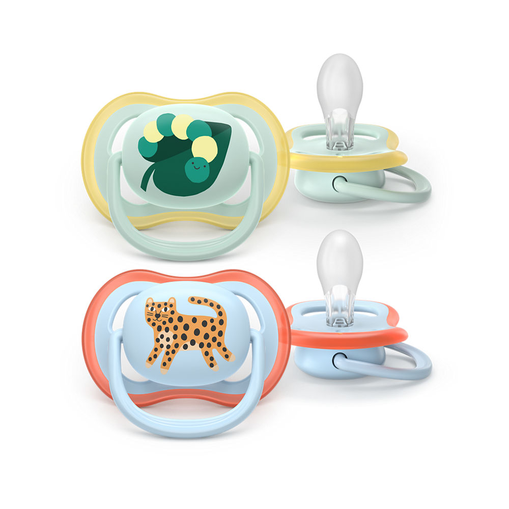 AVENT SCF087/02 TOLAŽILNA DUDA - SILIKON ULTRA AIR MOTIV 0-6M, M, 2/1