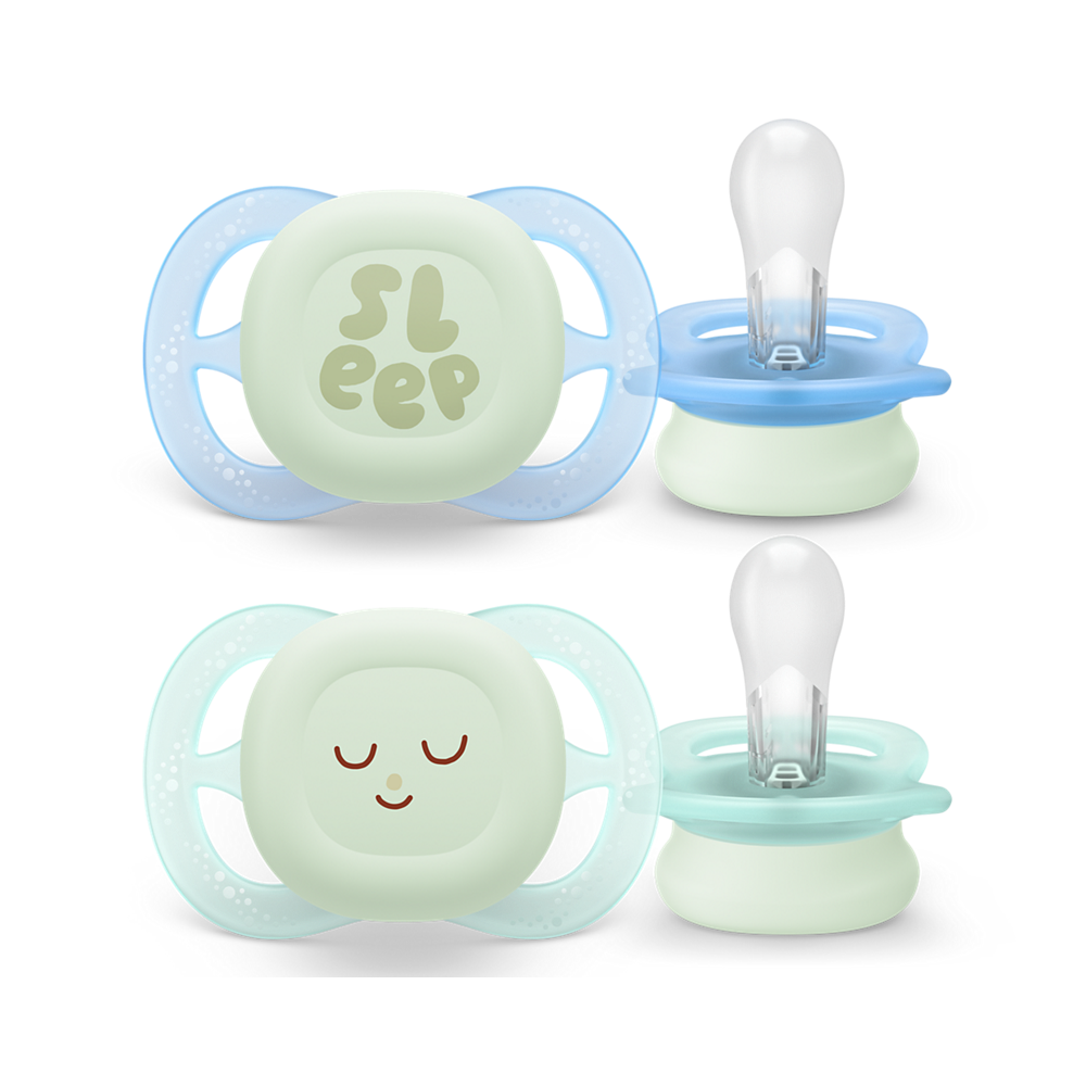 Philips Avent Ultra Start noćna duda varalica, 0-2m, dječak, 2kom, SCF075/08