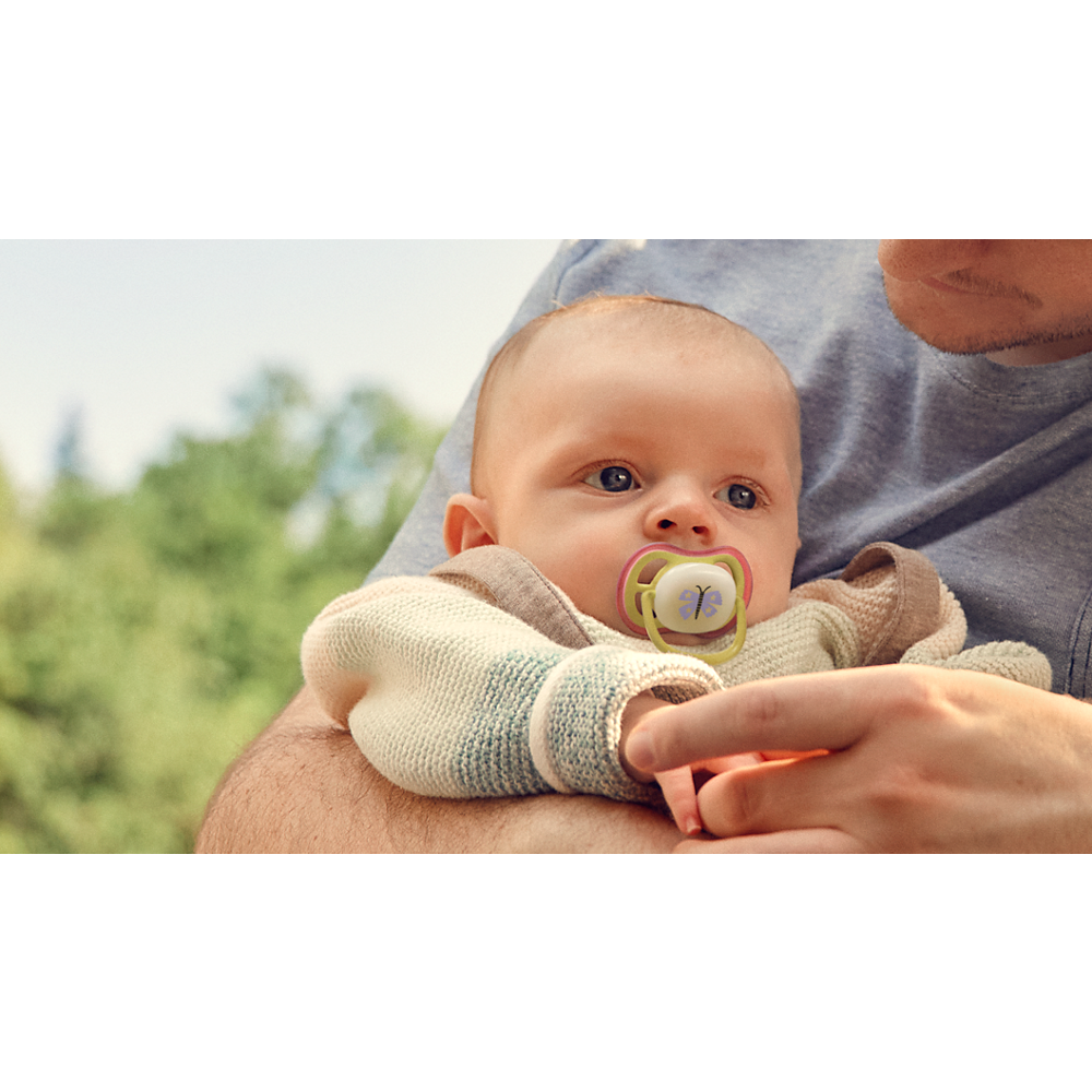 AVENT SCF376/25 TOLAŽILNA DUDA - SILIKON ULTRA AIR NOČNA 0-6M, Ž, 2/1