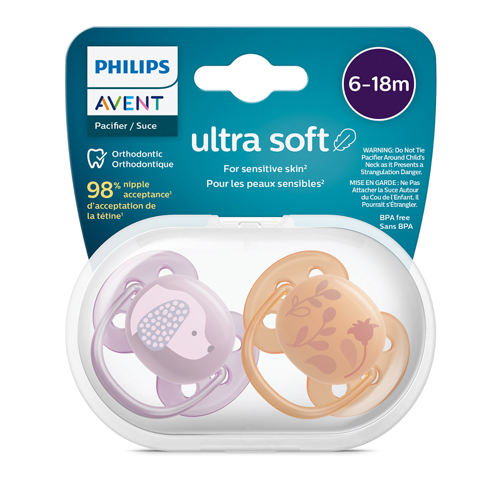Philips Avent Ultra Soft duda varalica 6-18m, djevojčica, 2kom, SCF091/18