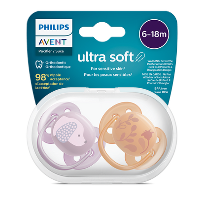 Philips Avent Ultra Soft duda varalica 6-18m, djevojčica, 2kom, SCF091/18