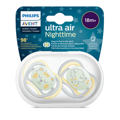 Philips Avent Ultra Air noćna duda varalica 18m+, neutralna, 2kom, SCF376/01