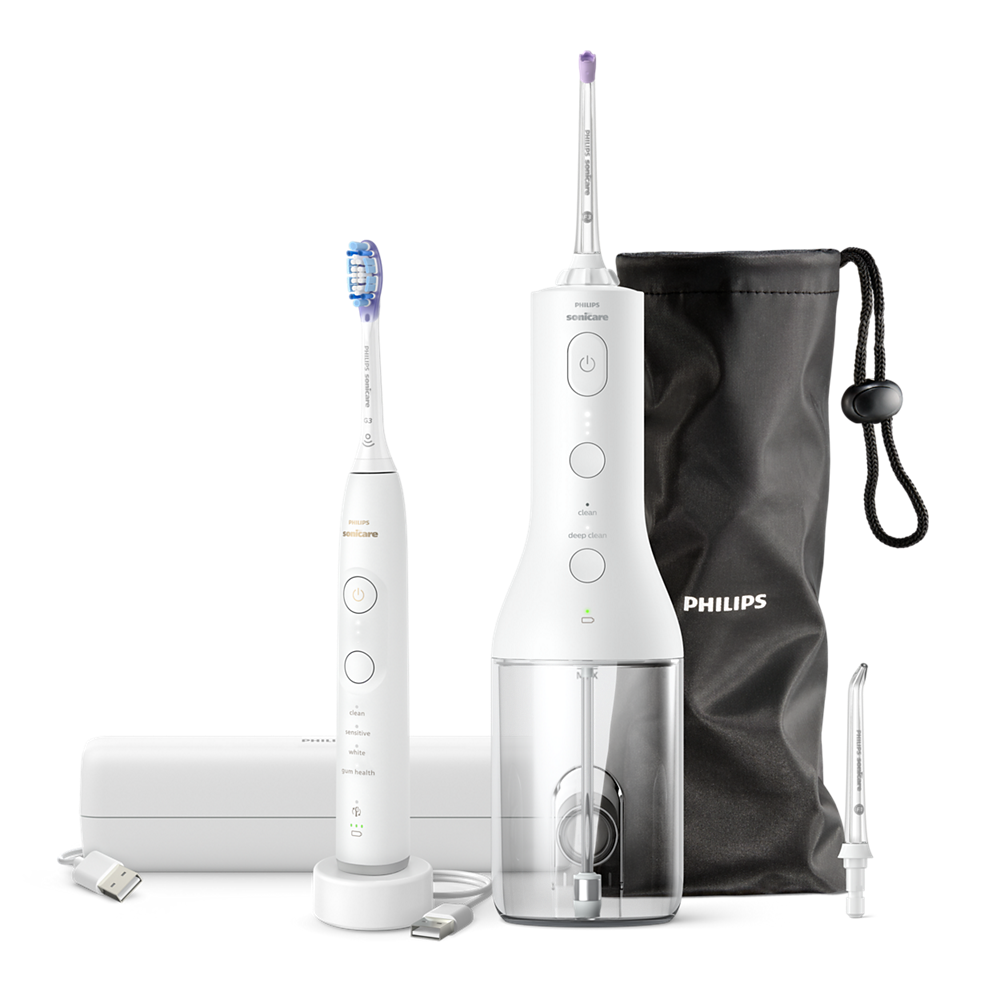 Philips Sonicare Cordless Power Flosser 3000 + četkica za zube Sonicare serije 7100 HX3887/41