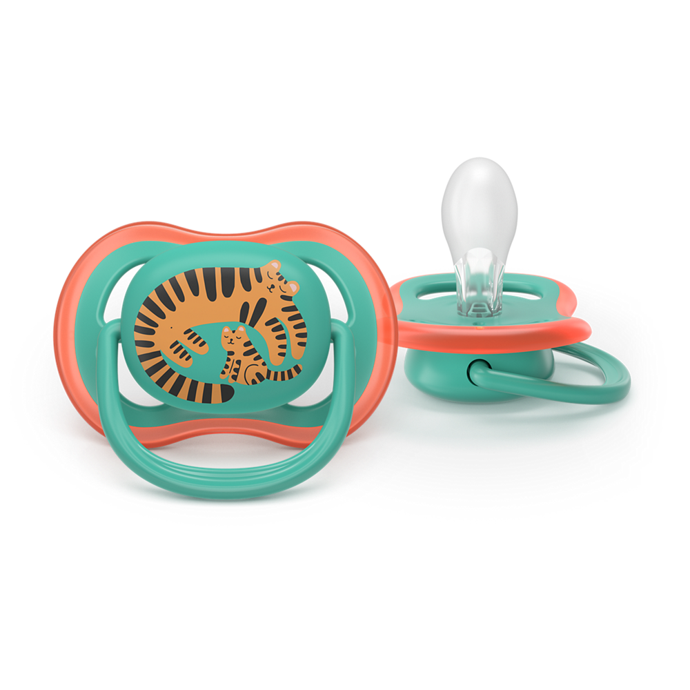 AVENT SCF087/11 TOLAŽILNA DUDA - SILIKON ULTRA AIR MOTIV 6-18M, M, 2/1