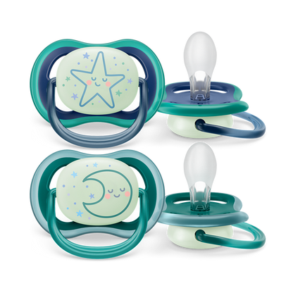 Philips Avent Ultra Air noćna duda varalica 6-18m, dječak, 2kom, SCF376/13