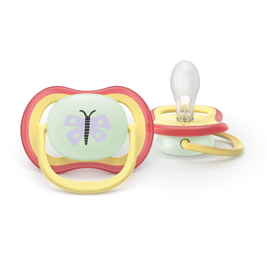 AVENT SCF376/25 TOLAŽILNA DUDA - SILIKON ULTRA AIR NOČNA 0-6M, Ž, 2/1