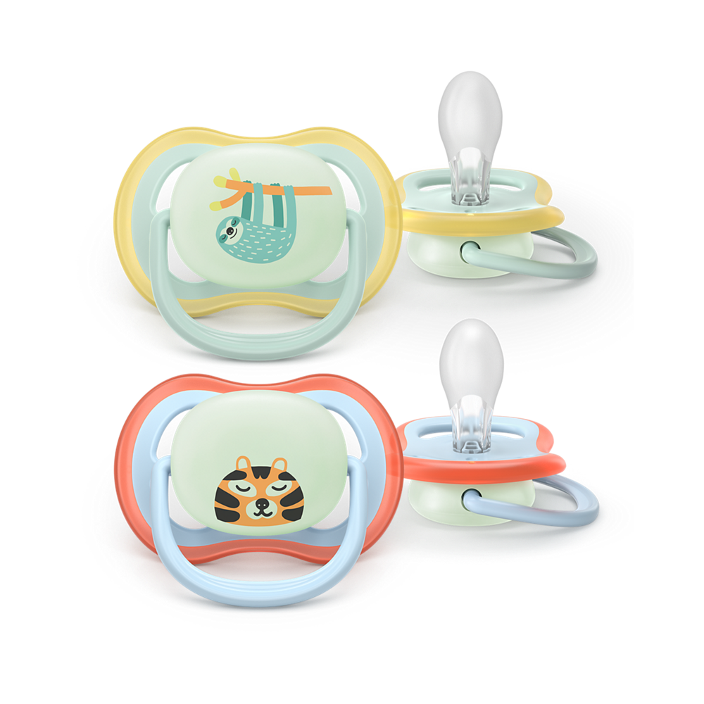 AVENT SCF376/24 TOLAŽILNA DUDA - SILIKON ULTRA AIR NOČNA 0-6M, M, 2/1