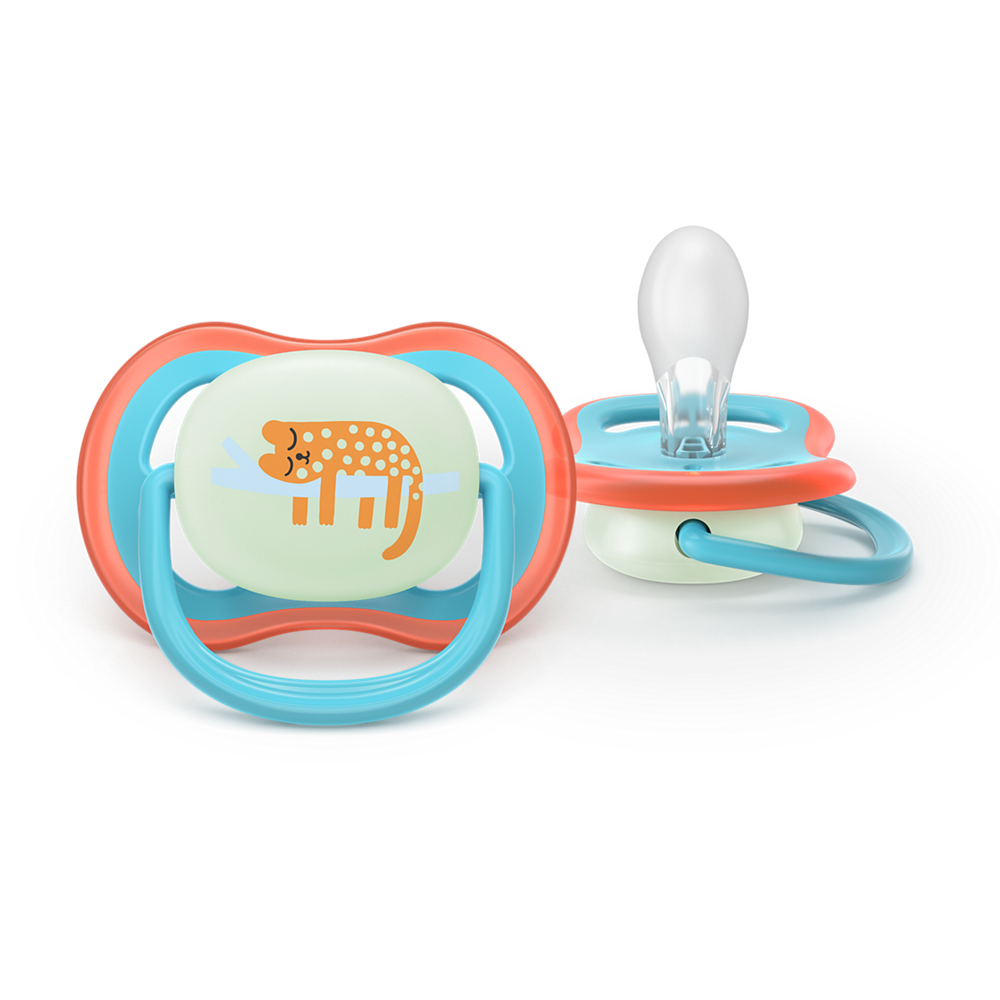 AVENT SCF376/32 TOLAŽILNA DUDA - SILIKON ULTRA AIR NOČNA 18M+, NEUTRALNA, 2/1