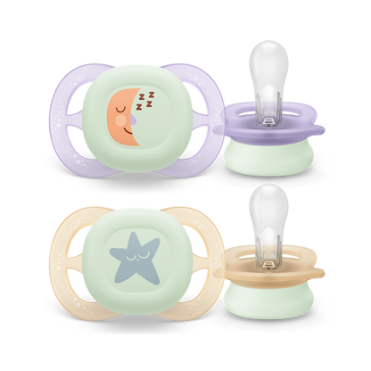 Philips Avent Ultra Start noćna duda varalica, 0-2m, djevojčica, 2kom, SCF075/07