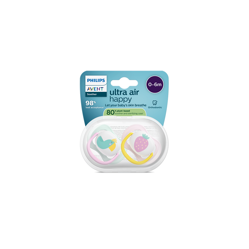 AVENT SCF080/24 TOLAŽILNA DUDA - SILIKON ULTRA AIR COLLECTION 0-6M, Ž, 2/1